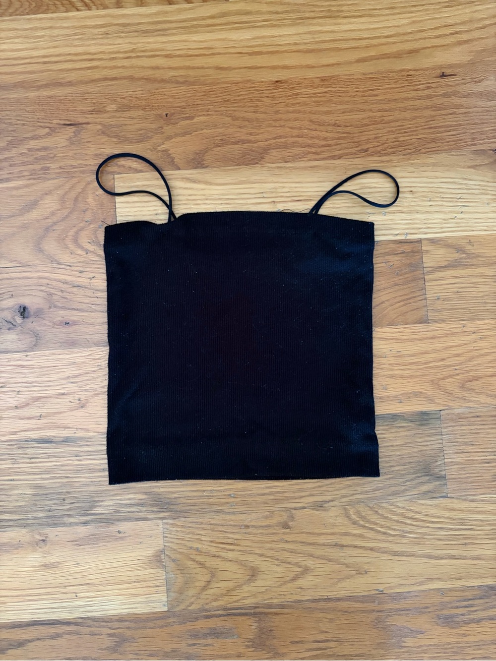 American Eagle Outfitters Black Ribbed Spaghetti Strap Tank Top